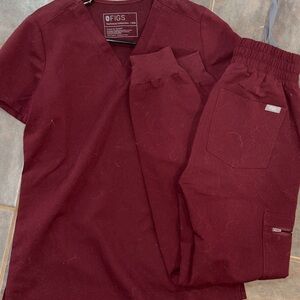 Figs Men's Deep Red Scrub Pants